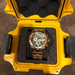 Invicta 2 tone abalone watch